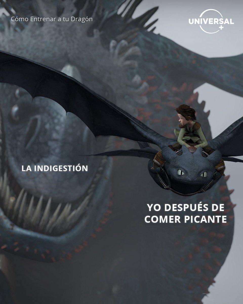 #CómoEntrenarATuDragón: no comiendo pesado antes de volar 🥴 Menos mal que tenemos esta película de comfort en #UniversalCinema para que te sientas mejor.