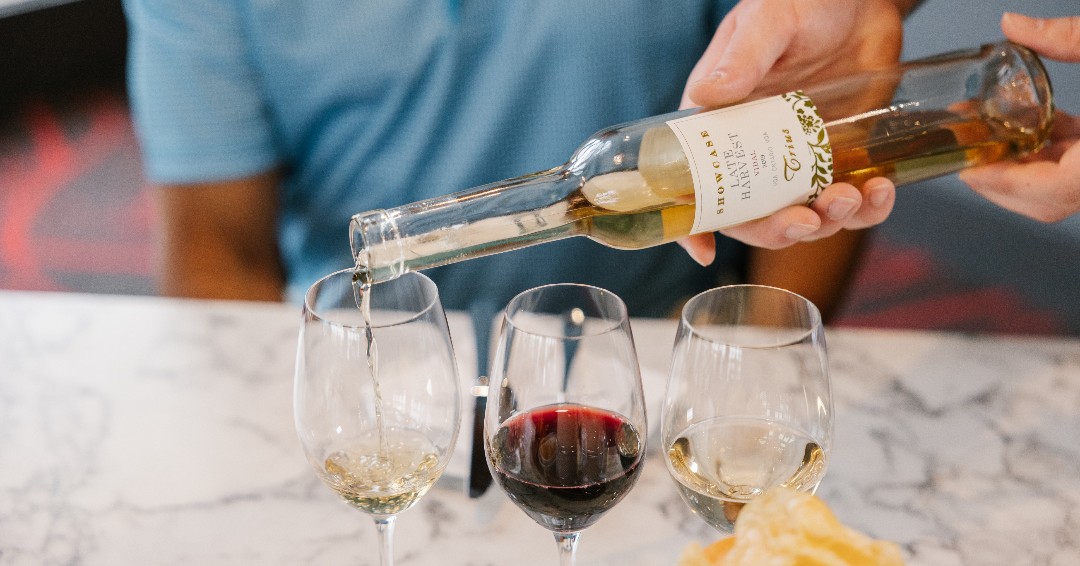 Our Showcase Vidal Icewine is a rich, luscious, perfectly sweet wine with flavours of white peach and tropical fruit. It is available at the Estate and for online ordering at shop.triuswines.com. #TriusWines