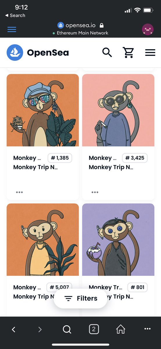 <a href="/MonkeyTripNFT/">Monkey Trip (Sold Out)</a> grabbed some prereveal. Love the art