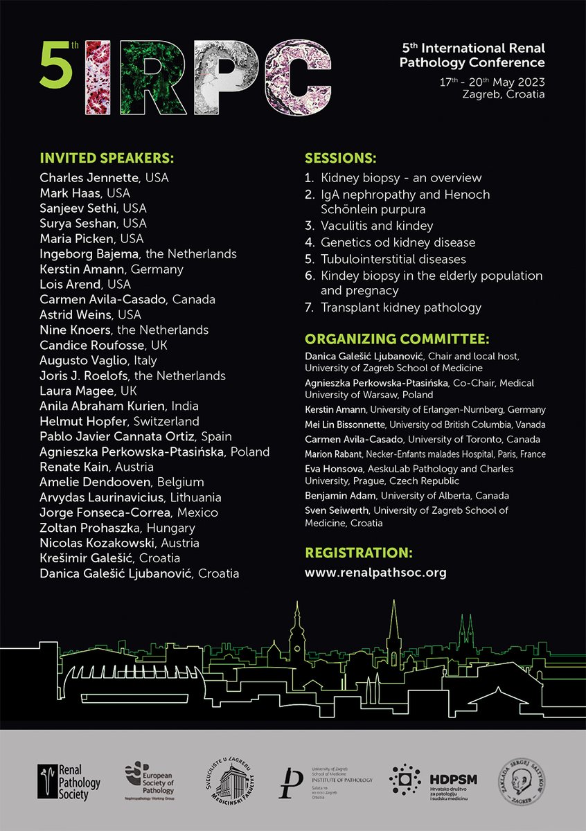kidneypathology's tweet photo. Registration for the 5th Renal Pathology Course in Zagreb is open; you can review the program and speakers at:
https://t.co/j7cFCWGmJY
Send you abstract #5thIRPC #Renalpathology #nephrology https://t.co/OYhYBjqq9Y