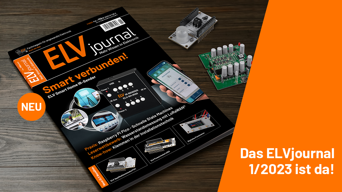 elvelektronik's tweet photo. Das neue ELVjournal 1/2023 ist jetzt online erhältlich und ab nächster Woche am Kiosk 🤓 mit dabei sind Neuheiten für dein #LoRaWAN®- und dein #Homematic-IP-System.
➡️ https://t.co/kTN3Ldjz4S
Neuer SmartHome-Bausatz ➡️ https://t.co/b9gxgknLu7
LoRaWAN ➡️ https://t.co/VJfnfZ3kbk https://t.co/ainWRqLe0o