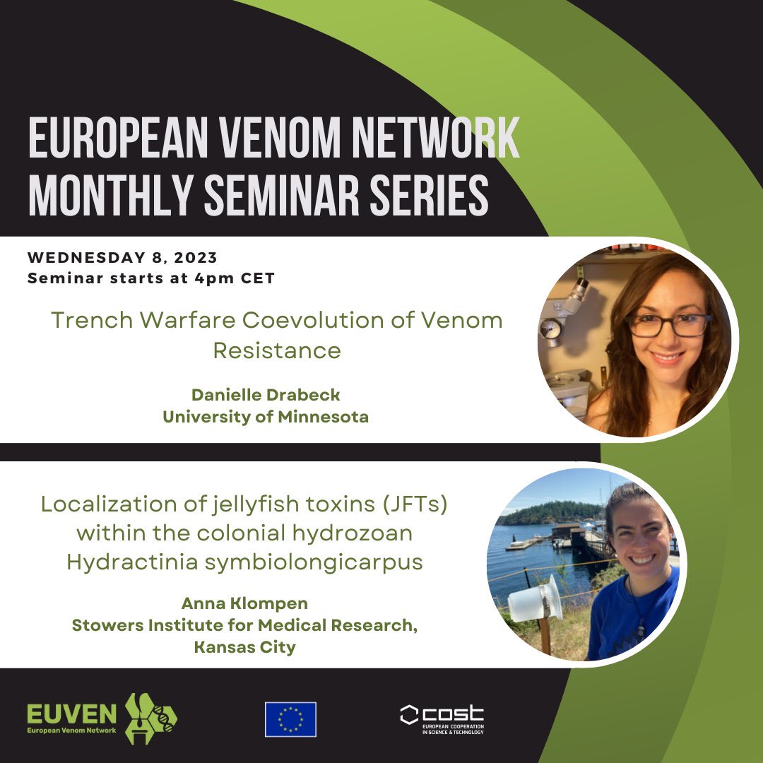 EUVENAction's tweet image. Our next #EUVEN monthly seminar is on February 8th, the week we celebrate the International Day of Women and Girls in Science! 👩‍🔬 What better way to celebrate than listening to these two amazing #womeninscience @GelatinousSting @DaniDrabeck 

Register here bit.ly/3EUvDVe