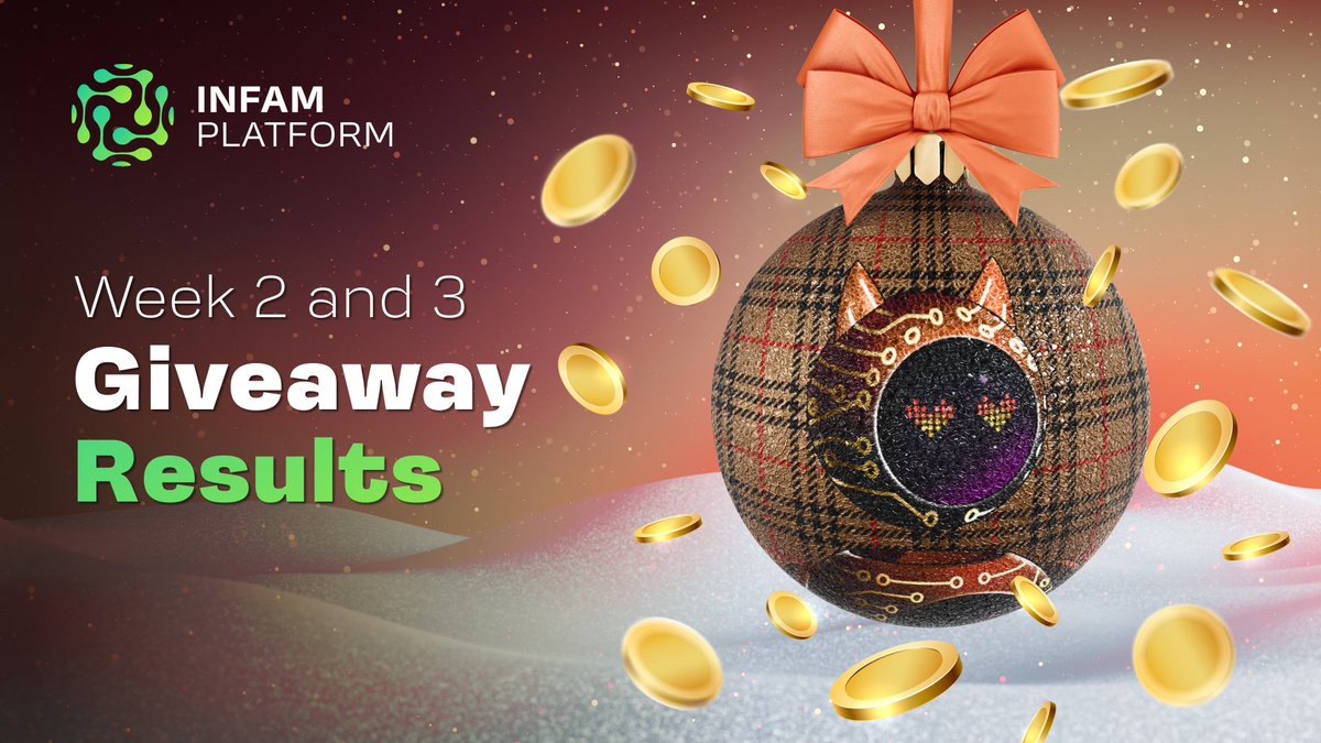 Infam_platform's tweet photo. 🎉 Week 2 &amp; 3 #winners of 500 $USDT #giveaway 🎉

We will send INF #tokens in the equivalent of $50 each. As you know, #listing of $INF on #PancakeSwap and #staking 😉

Winners — https://t.co/D1tlQuznni

#Raffle #Draft #Airdrop #Prizes #Giveaways #Gifts #launch #Polygon #AMA https://t.co/9YcHxJvvnJ