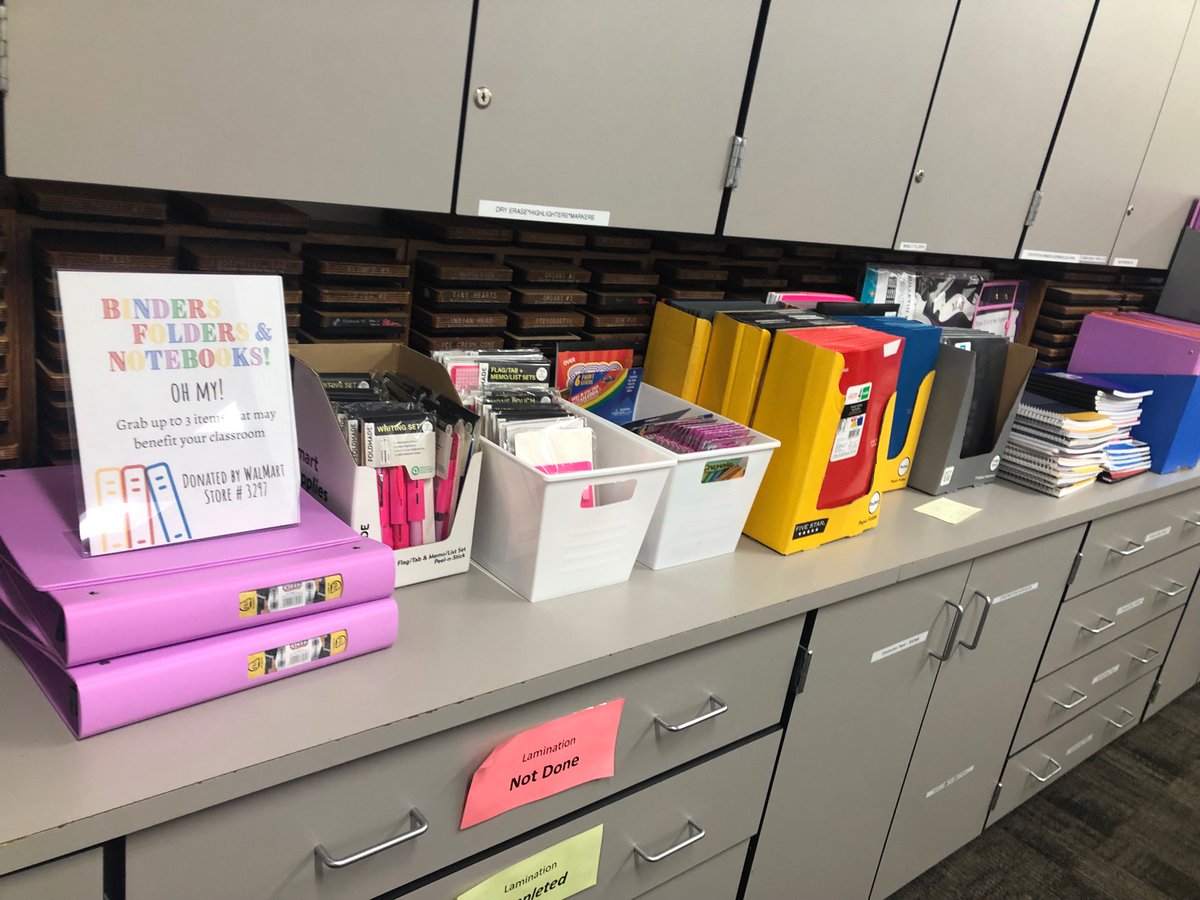 Thank You PTO for a school supply treat !! We have the best PTO here <a href="/CFISDHolmsley/">Holmsley Elementary</a> <a href="/HolmsleyPTO/">Holmsley PTO</a> Thank You <a href="/Walmart/">Walmart</a> for the donation of school supplies for our Holmsley Staff!!!