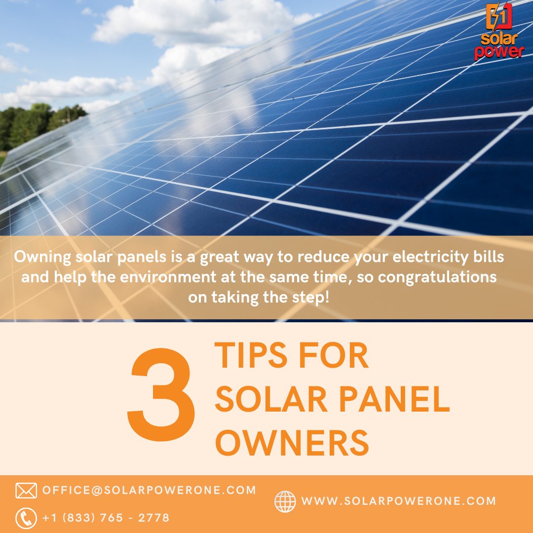 SolarPowerOne1's tweet photo. 3 tips from us! 🌞 #solarpanels #solarenergy #solar #solarindustry #solarpower #gogreen #environment https://t.co/GbwjKAwai3