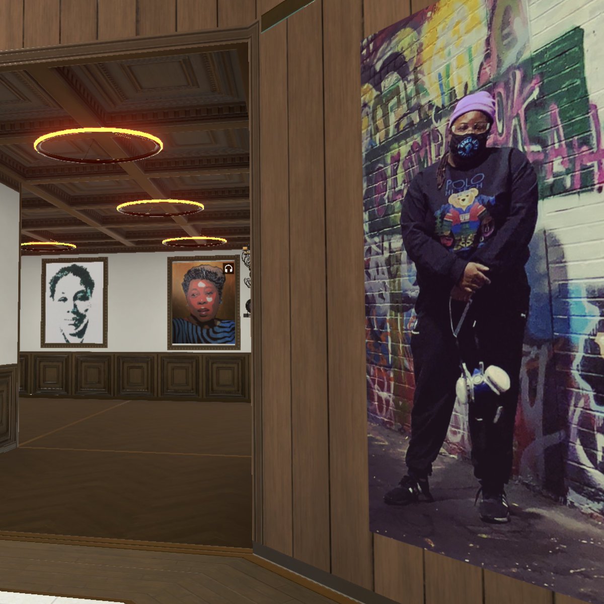 CultureVerse2's tweet photo. T’onna Clemons is an Ann Arbor-based freelance painter and muralist, focusing on “conveying and capturing the emotions of the African American experience currently in America.”

We worked with T’onna to build a  #virtual #3D gallery to highlight her work: https://t.co/r1bzI0hxMI https://t.co/xzcQsdJdrL