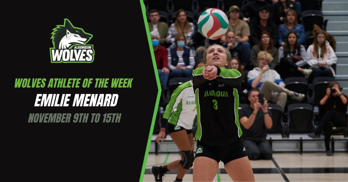 ALGWolves's tweet photo. Emilie Menard earns week 14 Athlete of the Week honours! 🏐🐺
https://t.co/4wrToY7kED
#WolvesAOTW #ACWolfPack https://t.co/kDaMfXYFJB