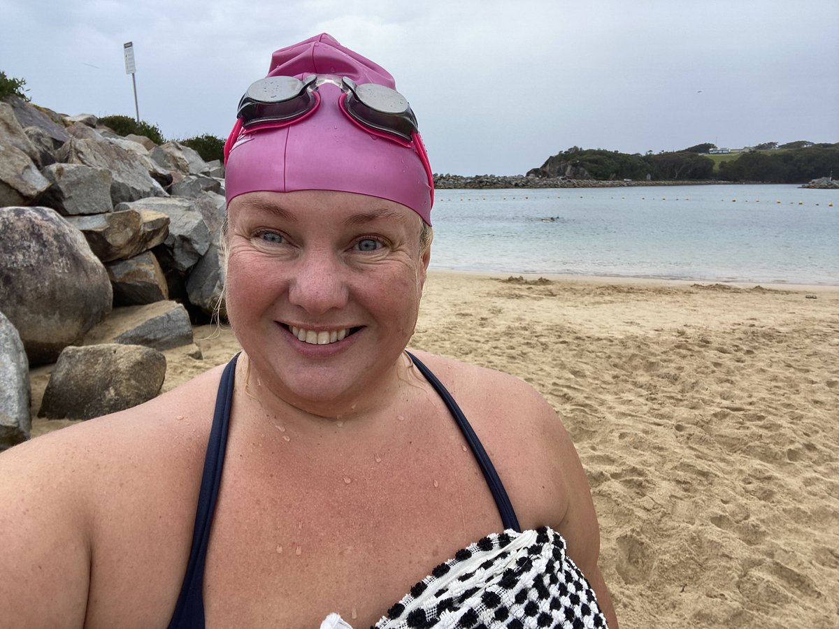 foxwhelp01's tweet photo. 🏊‍♀️☔️ Swim 19/2023 ☔️🏊‍♀️ Mist and steady rain on the South Coast at Narooma’s Bar Beach 🏊‍♀️☔️Netted enclosure, beaucoup fishies and I calculate I did @1300m ☔️🏊‍♀️ #swim #swinning #narooma #naroomabarbeach #birthdayroadtrip #swimsof2023 #summer #rainyswim #☔️🏊‍♀️ https://t.co/zAi4RiX9ZS