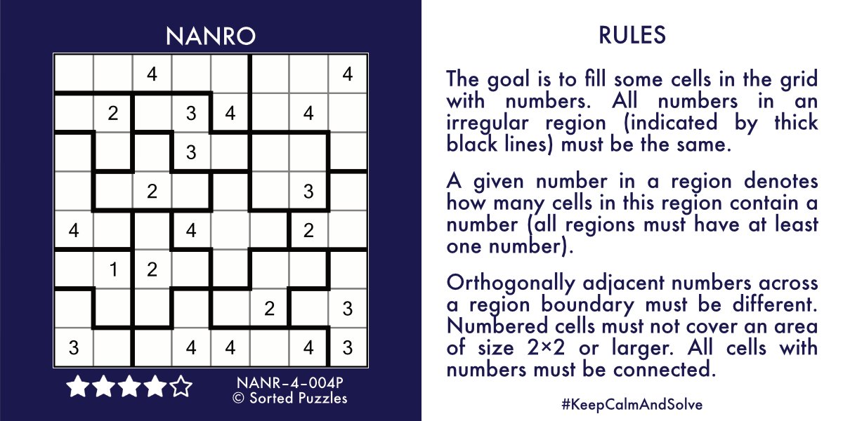 sortedpuzzles's tweet photo. Did you already solve yesterday's Nanro (Number Road) #puzzle? 
In case you didn't, here it is: https://t.co/0C7AWuaMTQ. 🙂
Get the Nanro puzzle #book: https://t.co/FgaNIIKaCc
#numbers #dailypuzzle #challenge https://t.co/cvoZTaODUU