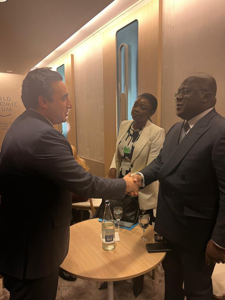 BBhuttoZardari's tweet photo. Honored to meet @FelixUdps President  Democratic Republic of Congo on #WEF23 sidelines. Affirmed desire to further deepen our bilateral relations. 🇵🇰 remains longstanding friend and partner of #Africa. 🇵🇰🤝🇨🇩 https://t.co/ncwWuOxDWU