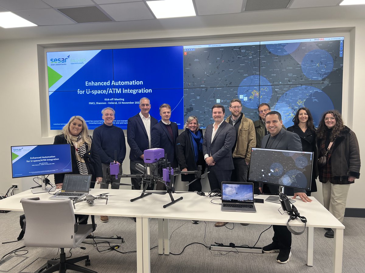 ealu_aer's tweet photo. On 15 November #EALUAER partners gathered in Shannon🇮🇪 to launch the activities and had the chance to take a tour with the @SNNAirportGroup and at @FMCampusIreland!

The project is now fully on track and planning a number of #UAM flight demonstrations over Ireland

Stay tuned!🔔 https://t.co/2KpzwETO9Q