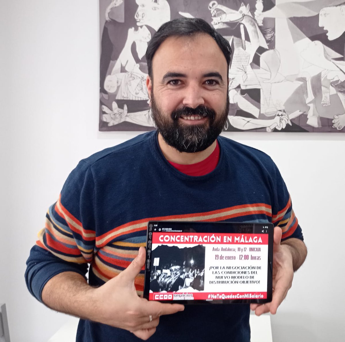 #NoTeQuedesMiSalario
Mañana 19/1, delegados y delegadas de CCOO se concentran frente a la Sede de <a href="/UnicajaBanco/">Unicaja</a> en Málaga para exigir una negociación real de las condiciones laborales.