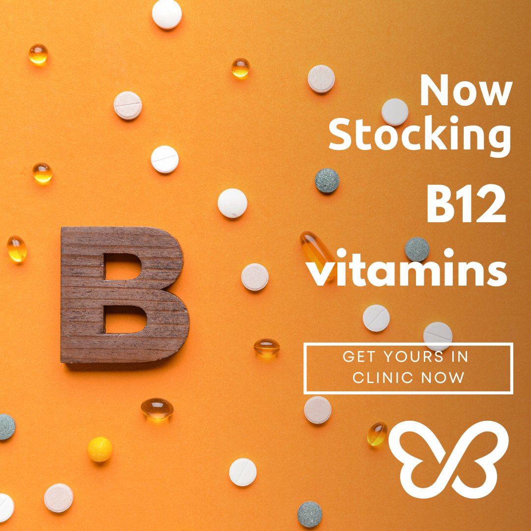 Now stocking B12 vitamins in clinic. Come and top up your supply when visiting us! #Health