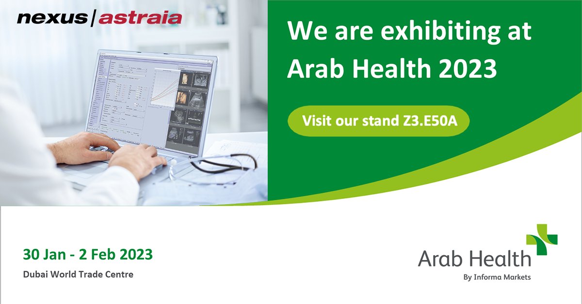 Top software solutions for Obstetrics & Gynaecology at #ArabHealth2023 by NEXUS / ASTRAIA GmbH. Contact us for an invitation link to #ArabHealth, if you have not registered yet. Looking forward seeing you in #Dubai! #astraiasoftware #obstetricsandgynecology #prenatalcare