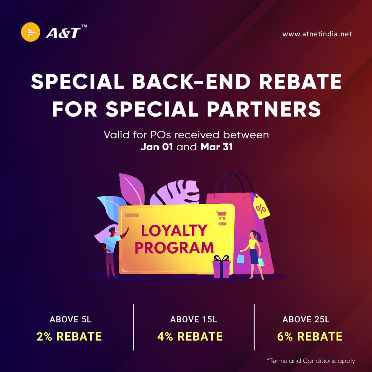 atnetvideo's tweet image. To our special partners, earn amazing backend rebates based on the following PO values:

2% rebate for above 5L | 4% rebate for above 15L | 6% rebate for above 25L

Terms &amp;amp; Conditions apply ~

For enquiries: sales@atnetindia.net | +91-9442619821

#rebateprogram  #atvideonetworks