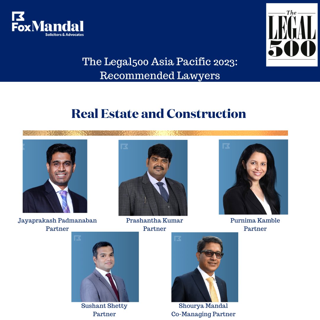 foxmandalindia's tweet image. Here are our firm&apos;s lawyers who have been nominated by @thelegal500 for the following practice areas - Projects and Energy, Real Estate and Construction, Tax, and TMT.

#thelegal500 #legalrecognition #legalawards #rankings #fma