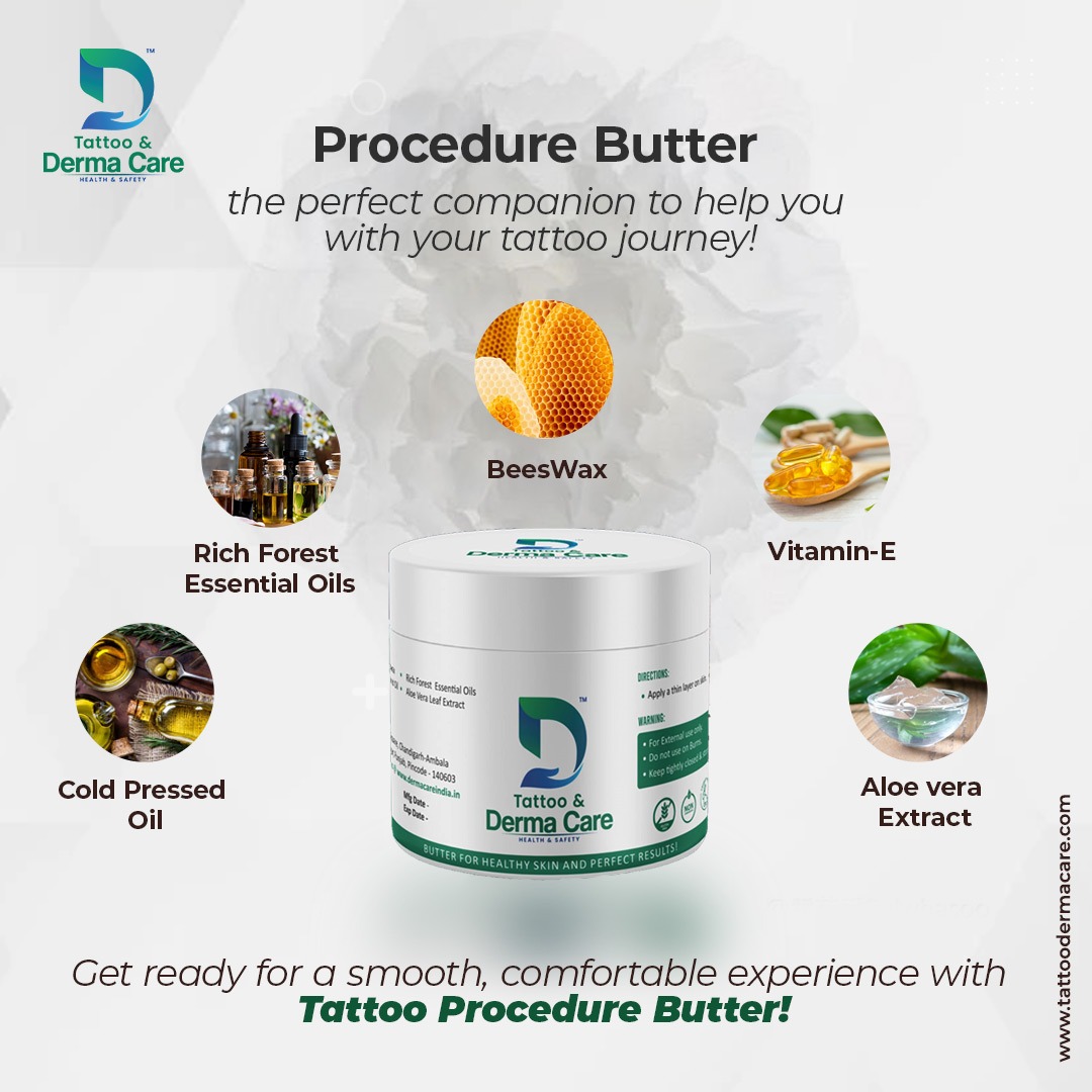 DERMACARE14's tweet photo. Tattoo Derma Care's Procedure Butter - the perfect solution to make your tattooing experience absolutely comfortable! 🤩 Our clinically tested and certified tattoo care product keeps your skin moisturized before, during, and after getting a tattoo.

#tattoocare #dermacare https://t.co/9pswdyjZGX
