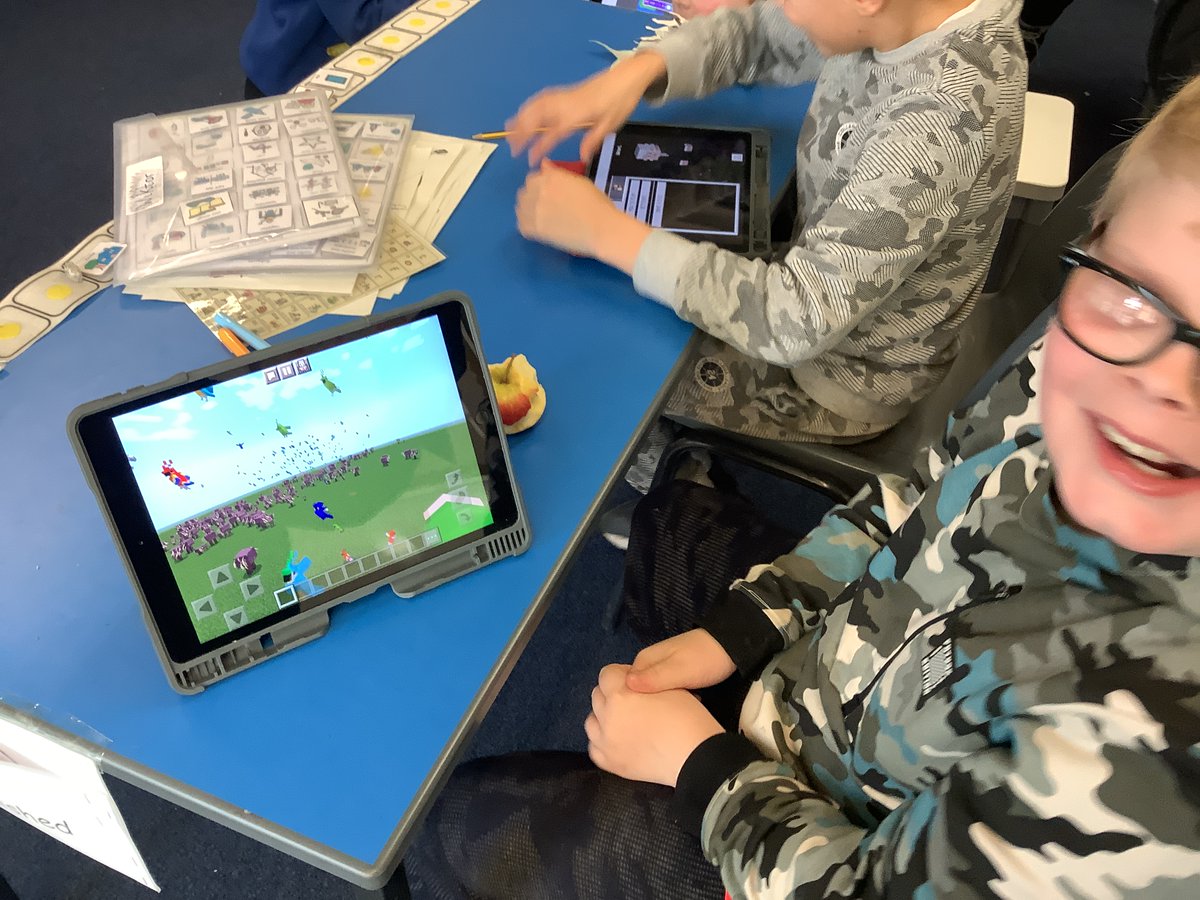 We were making it rain chicken and all sorts in our coding session on Minecraft! Lots of us were even teaching <a href="/MissGilleadeBPS/">Miss Gilleade</a>!