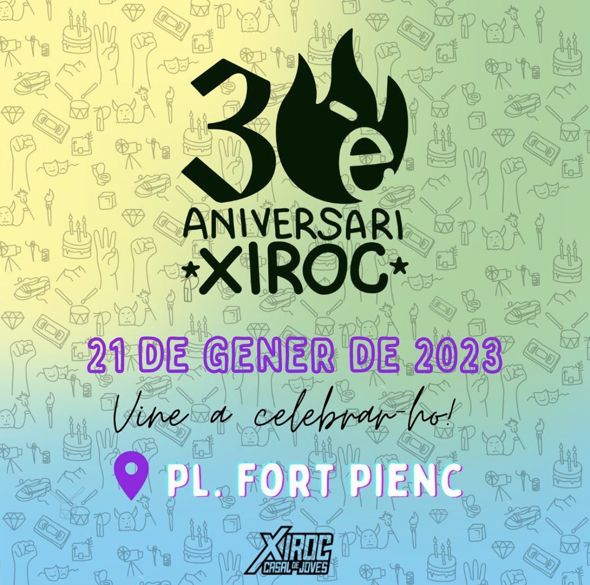 CJXiroc's tweet photo. ❤️‍🔥Si tens dinar familiar, ja tens l’excusa perfecte per no aguantar al cunyat del teu tiet!❤️‍🔥

🗓️ 21/01/2023 
📍 Plaça del Fort Pienc
🕰️ 11.30h 

VISCA EL XIROC I VISCA EL 30è✊🏼 https://t.co/ADDQQMSc9f