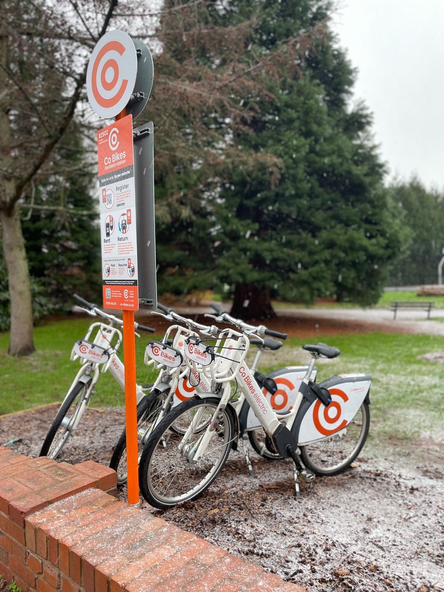 CoBikesElectric's tweet photo. If you’re hiring one of our e-bikes today, take it easy out there! It’s a slip and slide kind of day with it being so icy. Take your time, break gently and early, and leave plenty of time for your journey. Stay safe. Stay warm.
 
#icy #takecare #cobikes #comobility #ebike #Exeter https://t.co/owKzFA1iCN