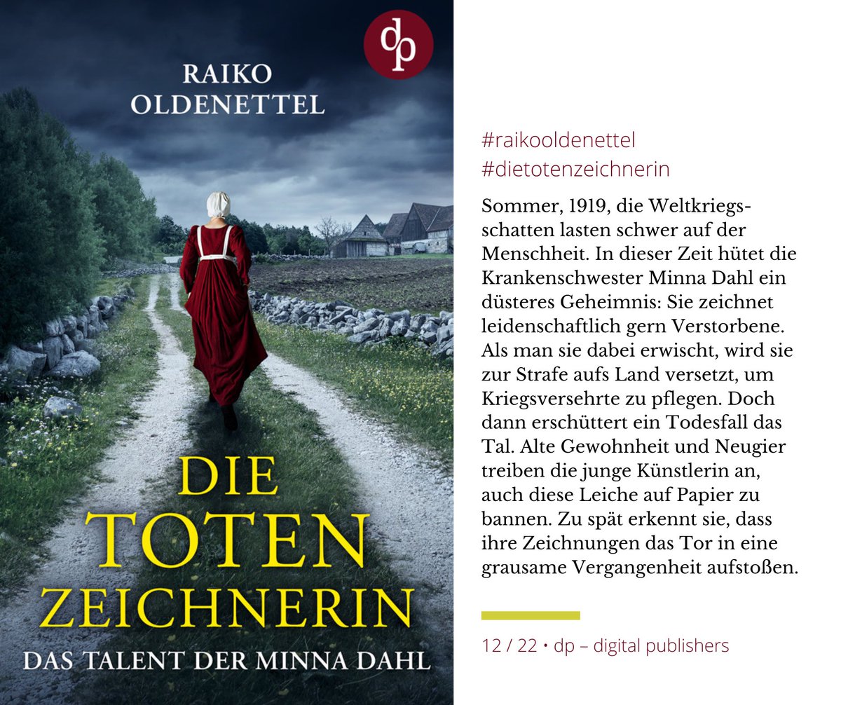 * freut sich über die Neuausgabe von Raiko Oldenettels Historischem Kriminalroman unter dem Titel »Die Totenzeichnerin« im @DP_Verlag .
#raikooldenettel #dietotenzeichnerin #dastalentderminnadahl #dp #digitalpublishers <a href="/CharonO/">CharonO</a>
