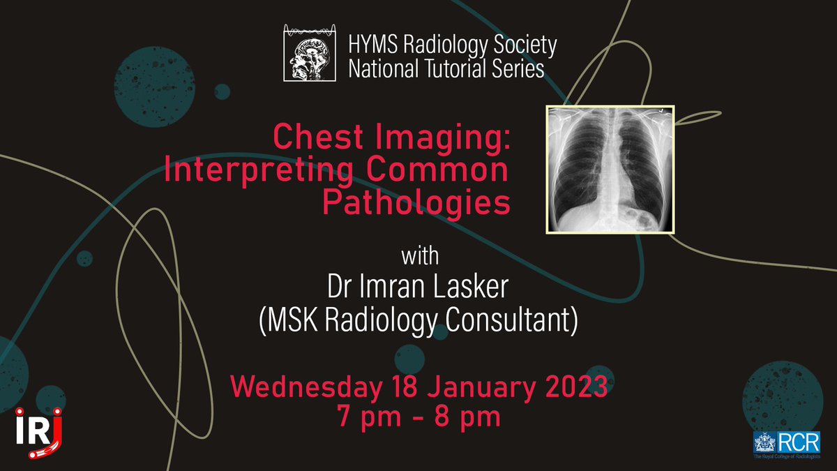 HYMS Radiology Society (@hymsradsoc) on Twitter photo Join us and <a href="/DocLasker/">Imran Lasker</a> today at 7 pm for a case-based discussion on chest imaging and the interpretation of common pathologies!
Sign up here: share.medall.org/events/chest-i… Join us and <a href="/DocLasker/">Imran Lasker</a> today at 7 pm for a case-based discussion on chest imaging and the interpretation of common pathologies!
Sign up here: share.medall.org/events/chest-i…