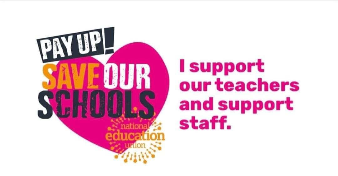 NEU teachers in England and Wales have voted to take strike action, support staff in Wales will also strike. It is about more than pay. We know they are fighting against real terms funding cuts, against the chronic recruitment and retention crisis and for the future of education!