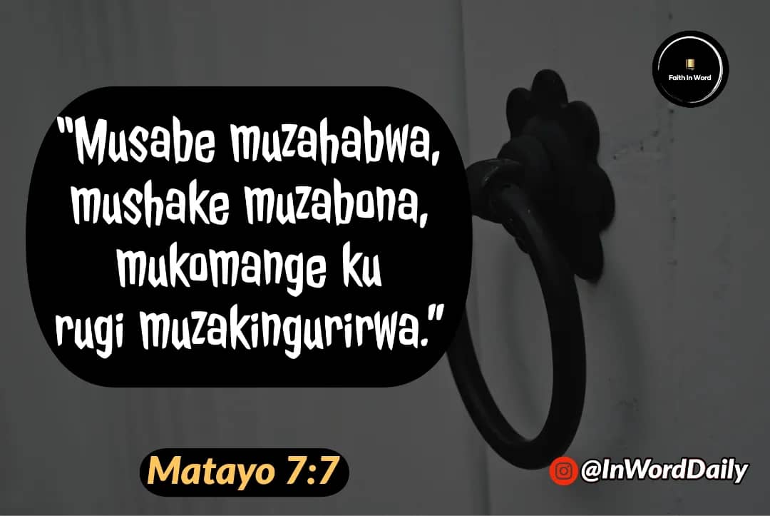 harerimana_tito's tweet photo. Ariko Imana yo ishimishwa no gutanga. Yifuza guha abayisanga bose bizeye. Iduhera kugira ngo natwe duhe abandi maze tugire ubuntu nk’uko ibutugirira.
Matayo 7:7
#DailyWithJesus
#ConnectedToChrist https://t.co/Fx0Yk8jvY8
