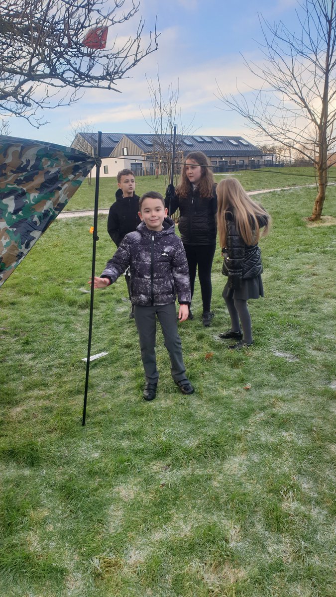 AnnickPS's tweet photo. Some children from P7 and P4 worked together to try out our new den building kit. We enjoyed building the den and then explore some traditional Scots words and what they mean in English. Some favourites were bahookie, tottie, shoogle and dreich.' #outdoorlearning #Scotswords https://t.co/wwuvL8GRSR