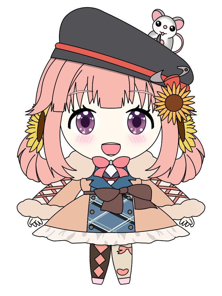 可愛い!!!かるりーさんにヴェラートを描いてもらったよ、新衣装(予定)ヴェラだ…!早く完成させたいね、優しい表情に雰囲気とても好き、ネズミも描いてくれてありがとう感謝😊