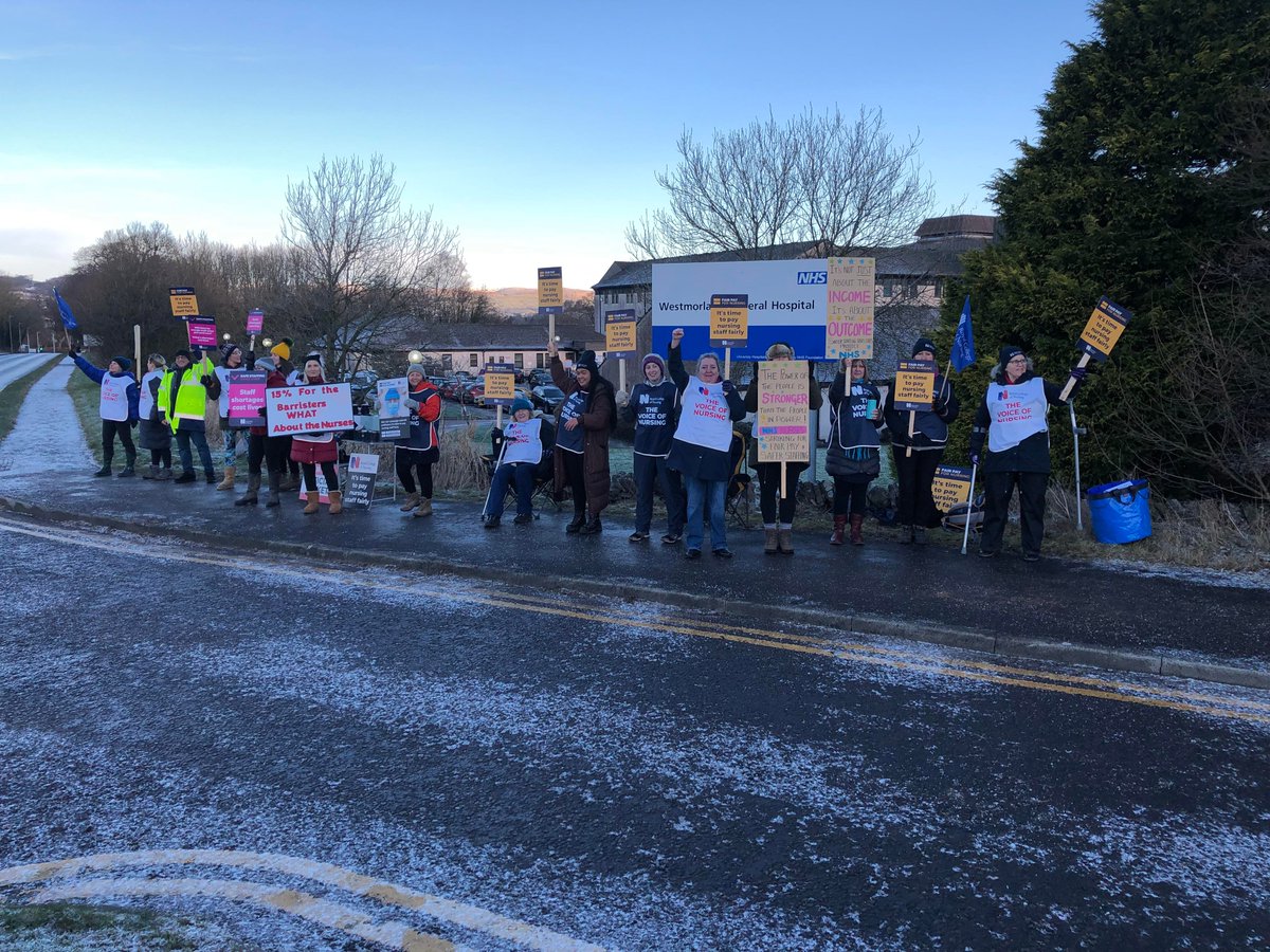 RCN Northern (@rcnnorthern) on Twitter photo Great turnout at Westmorland General Hospital in Kendal today. Thank you all for braving the snow and protesting for the future of nursing ❄️❄️❄️❄️ <a href="/CumbriaRcn/">RCN CUMBRIA branch</a> <a href="/UHMBT/">MorecambeBayNHSTrust</a> #RCNStrike #FairPayForNursing #SafeStaffingSavesLives Great turnout at Westmorland General Hospital in Kendal today. Thank you all for braving the snow and protesting for the future of nursing ❄️❄️❄️❄️ <a href="/CumbriaRcn/">RCN CUMBRIA branch</a> <a href="/UHMBT/">MorecambeBayNHSTrust</a> #RCNStrike #FairPayForNursing #SafeStaffingSavesLives
