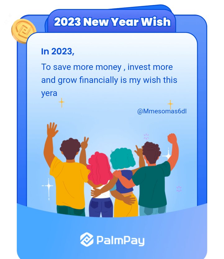 macatti_007's tweet photo. @palmpay_ng
My 2023 resolution: 

#YearOnPalmPay
#MoneyMatters https://t.co/V5hfl7xXpA