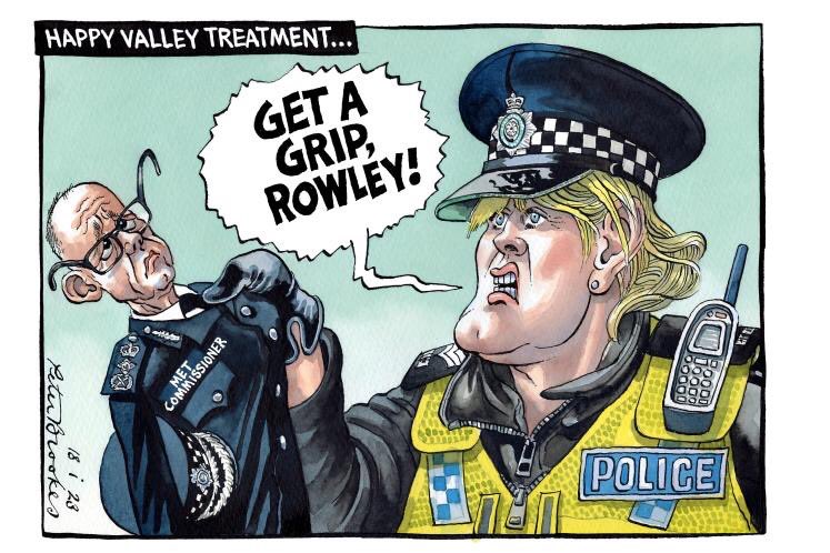My cartoon <a href="/TheTimes/">The Times and The Sunday Times</a> Wednesday. Call for #SgtCatherineCawood!She’d soon sort out the #Met’s criminality.