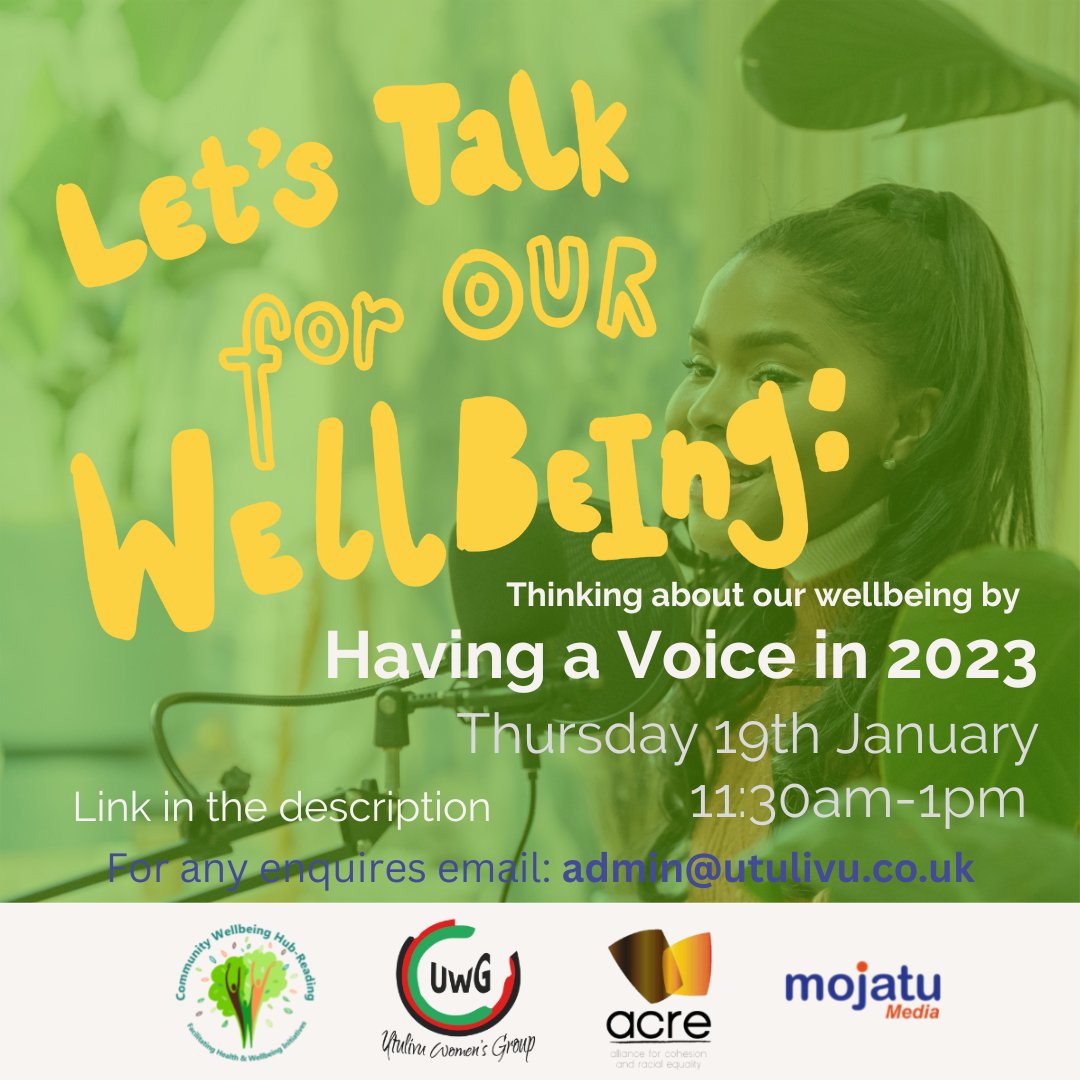This week join us for our Thursday Conversations to talk about Having a Voice in 2023 and why it's important for our wellbeing.

We'd love to welcome you to the conversation and hear your point of view!

Join us on Zoom:
us02web.zoom.us/j/7674792806?p…

#communityvoices