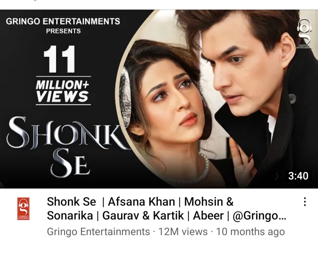 12M views on #Shonkse ❤️
#MohsinKhan #SonarikaBhadoria
#MoMinions