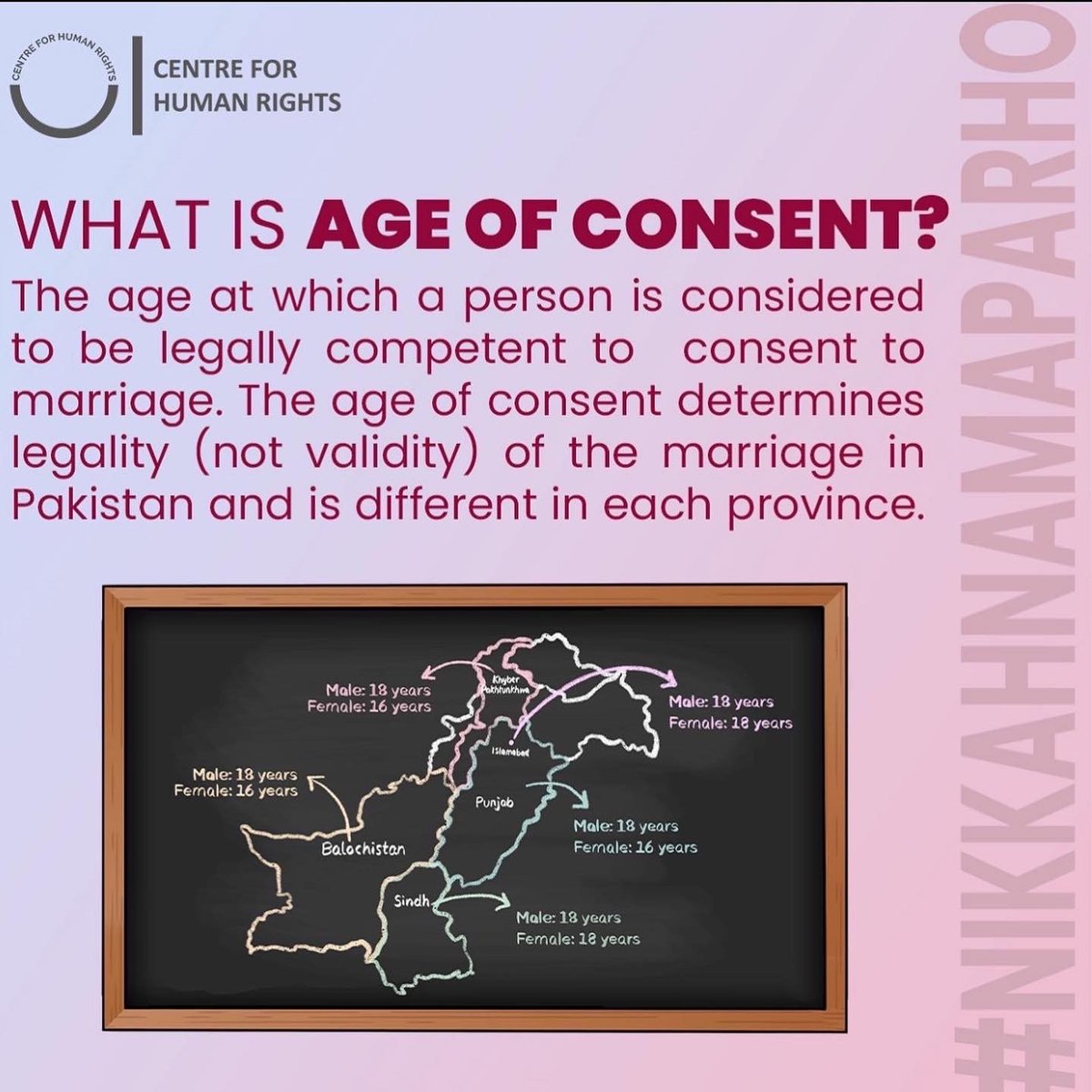 CFHR_Pak's tweet photo. A marriage is one of the most crucial decisions you have to make in your life and it’s important to understand what you sign i.e. the nikkahnama.Remember to ensure that the bride & groom around you are of legal age.
#CFHR #KnowYourRights #WomenMarriageRights #NikkahnamaParho https://t.co/wfCCzOIMB4