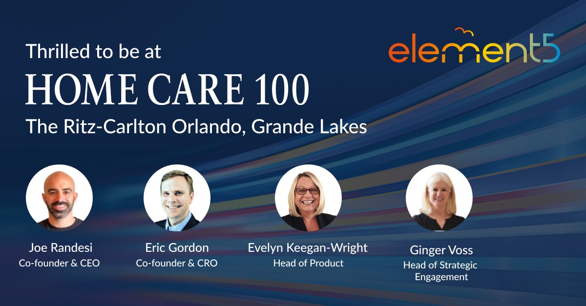 We’re excited to engage and meet with the leaders of the #postacutecare community at the #HomeCare100 Leadership Conference this year!
5 Days to go! <a href="/Home_Care100/">Home Care 100</a> 

#HC100 #Element5ai #WorkflowAutomation #HomeCare