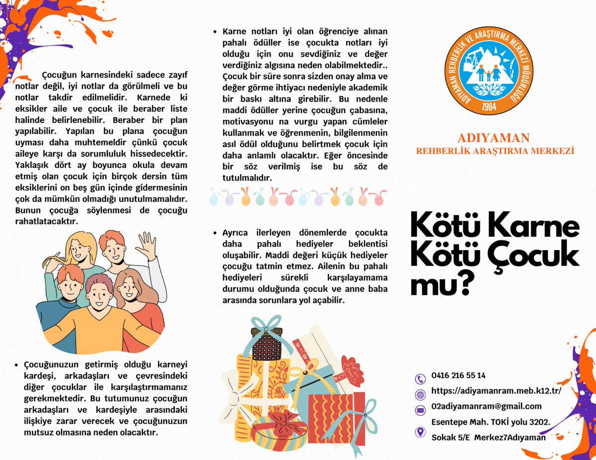 VeAdiyaman's tweet photo. Rehberlik Bölümümüz yarıyıl tatili ile ilgili broşür hazırladı...https://t.co/EevesNJxjk https://t.co/3oNtZh9gDv