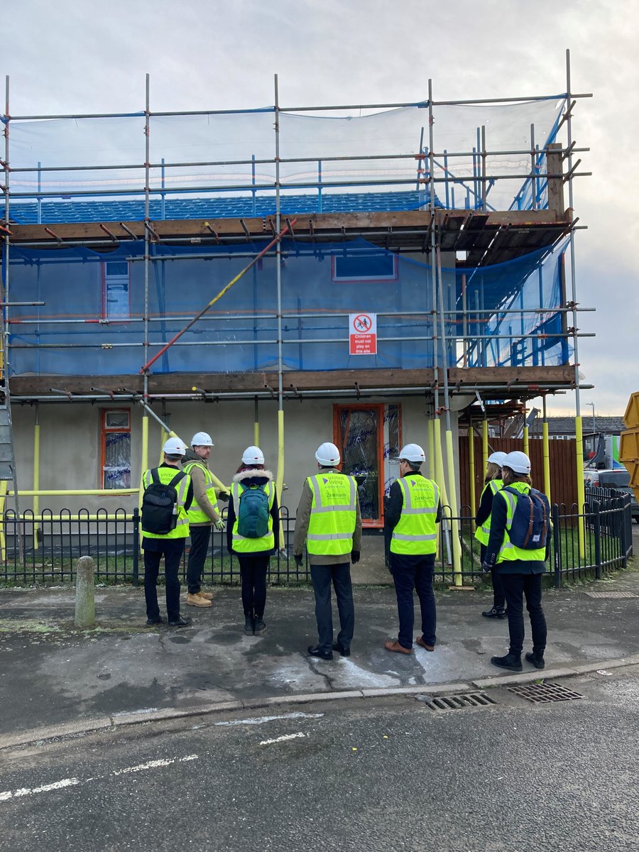 Clarion_Group's tweet photo. We were delighted to welcome @RossGarrod Cllr Sally Kenny & @Merton_Council colleagues to Tonbridge yesterday to see the work we are doing to decarbonise our homes & help reduce energy costs for our residents, in partnership with @beisgovuk as part of #shdf wave 1. https://t.co/iPHNioSrhO