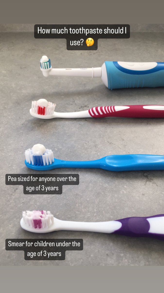 How much toothpaste should I use? 🤔

Children under the age of 3 years - A smear 

For anyone over the age of 3 years - A pea sized amount 

😁👍🏼🦷✨

@NhsArran

#oralhealthimprovement #oralhealth #OralHealthTips #dentalcare #dental #dentist #SmileForLife #toptips
