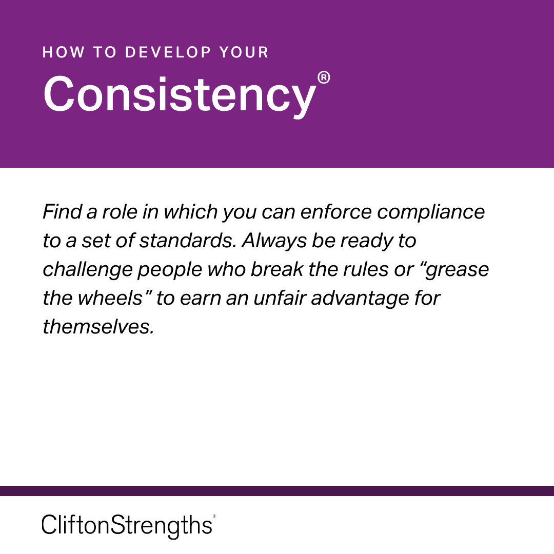 People with Consistency believe everyone deserves the same chance and should be allowed to succeed or fail -- to show their worth -- based on their merit.⁠
⁠
Who has this strength?
#consistency #cliftonstrengths #strengthsfinder⁠