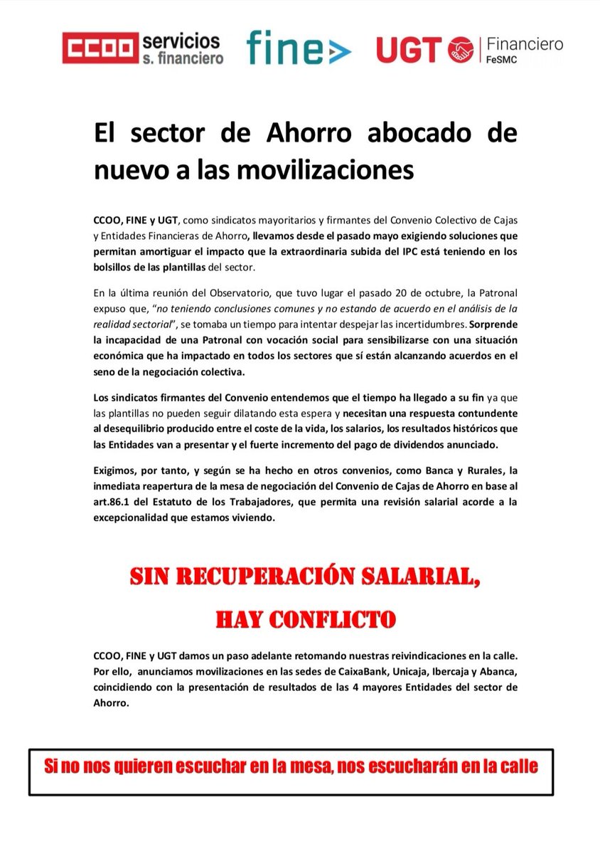 En <a href="/UnicajaBanco/">Unicaja</a> comenzamos mañana las movilizaciones.
1⃣9⃣ENERO, concentración en Málaga #NoTeQuedesMiSalario