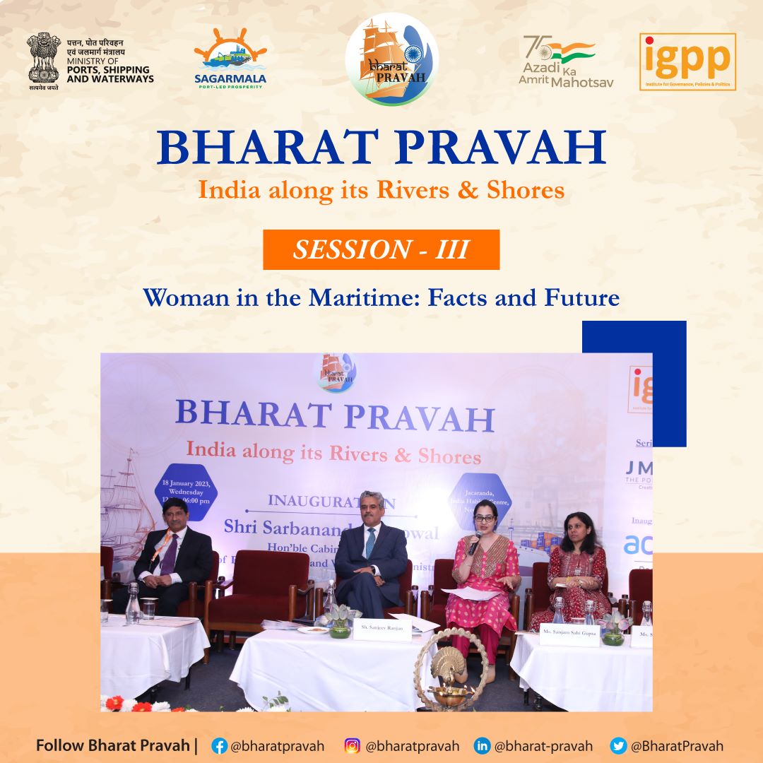 #BharatPravah - Women in the Maritime: Facts and Future
The session highlighted the current status of #women  in the #shippingindustry, both globally and in #India.

@MaritimeSheeo @SanjamSG @MaritimeSheeo, @WISTAInt 
#gender #womeninmaritime #womeninlogistics #womenleaders