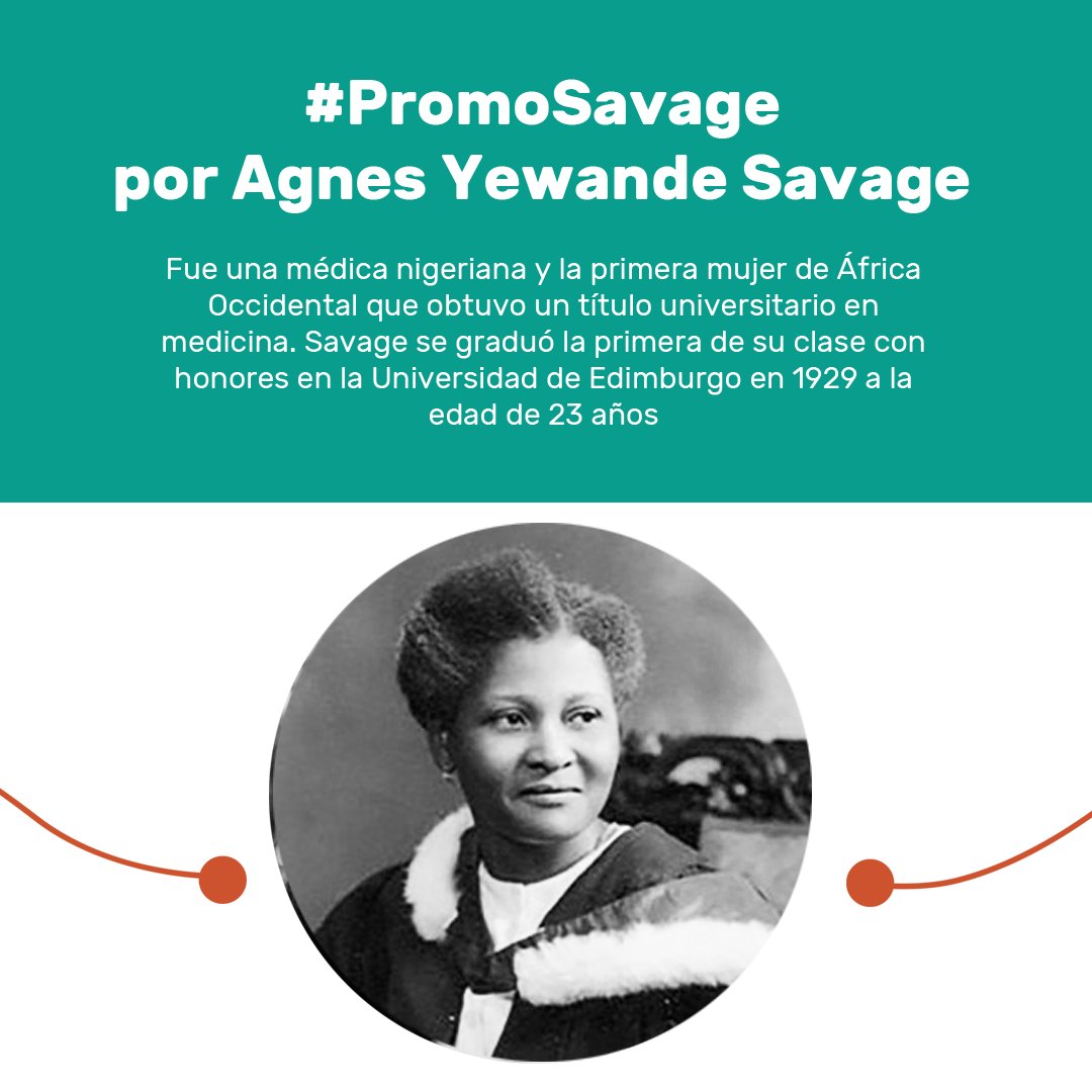 🟢 #PromoSavage por Agnes Yewande Savage
↳ es.wikipedia.org/wiki/Agnes_Yew…