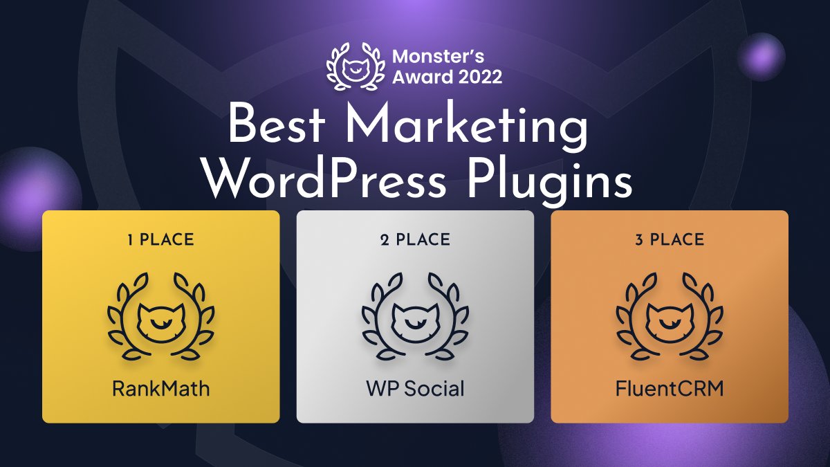 Best Marketing #WordPress Plugins
🥇<a href="/rankmathseo/">Rank Math SEO</a> 
🥈WP Social by <a href="/wpmetcom/">Wpmet</a> 
🥉<a href="/FluentCRM/">FluentCRM</a>