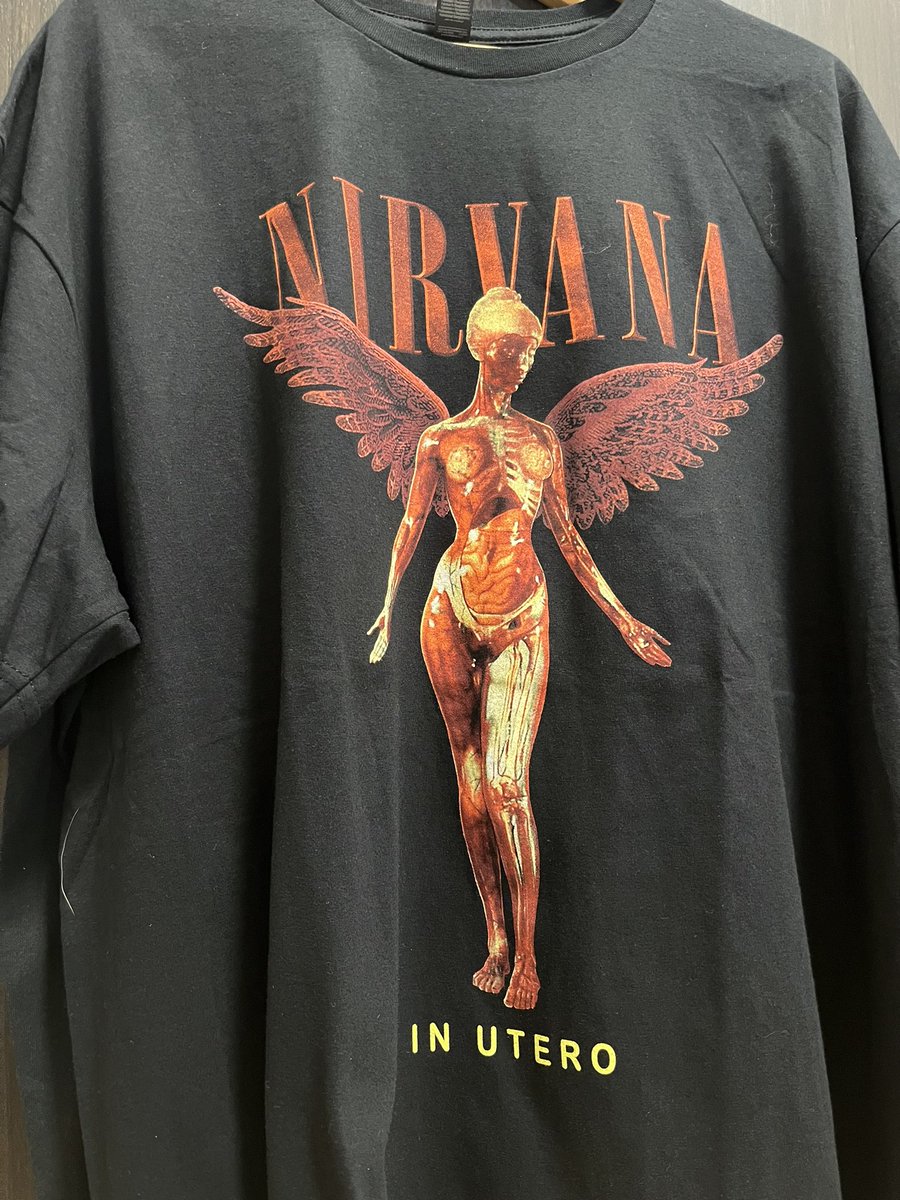 seiyanhageyan's tweet photo. 欲しかったバンドTを買いに行ってきたぜぇ😎

NIRVANAカッコ良すぎる！！！
んでもって懐かしい。。。

ついでにゴッドファーザーのバックプリントがカッコ良過ぎたから買ってもた🫣 https://t.co/9rjQKaDDUx