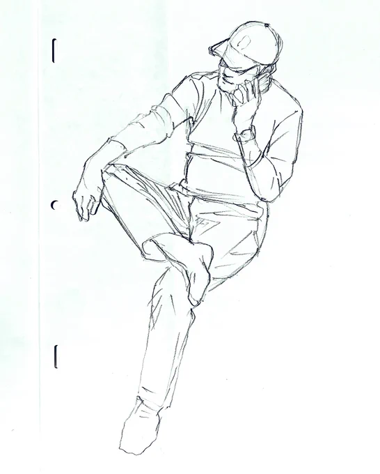 クロッキー会でした。毎週1時間やっております。今日はいつもと違う場所で描きました。照明が違うと見え方も変わりますね。1ポーズ5分。 