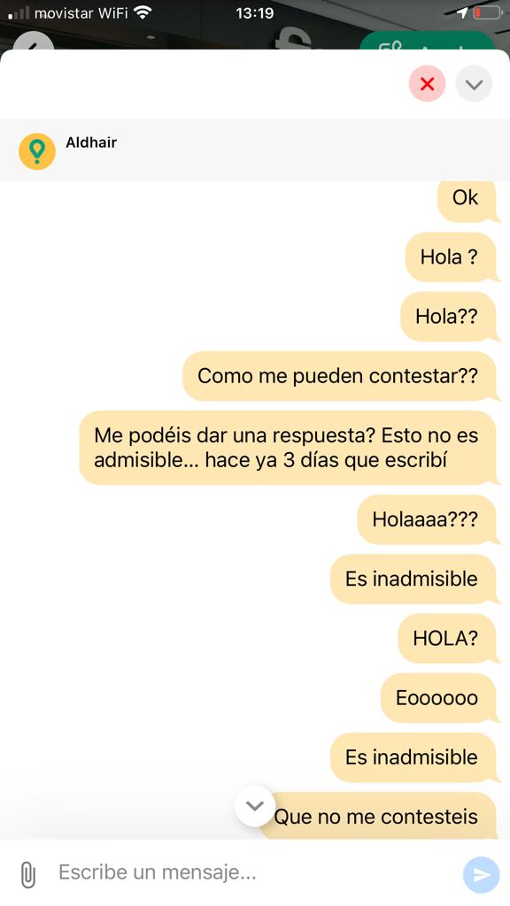 ElenaBonell's tweet photo. @GlovoES INADMISIBLE! Me deben 80 euros de un producto que no me llegó y nadie me contesta en el chat desde hace 10 días ni hay teléfono. Servicio al cliente de PENA. ¿Como recupero mi dinero o me entregan el producto?
#glovoestafa #glovo #glovoes https://t.co/Rd8L6KPfHI