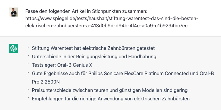 HannsKronenberg's tweet photo. 🚨 Vorsicht: ChatGPT-Falle 🕵️‍♂️

Wenn man ChatGPT in einem Prompt eine URL 🔗 mitliefert, erhält man den Eindruck, dass ChatGPT die URL crawlt 🕷️ und auf den Inhalt antwortet 🤔 https://t.co/IwcO0HQRtm