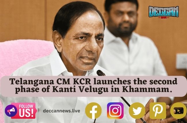 Telangana CM KCR launches the second phase of Kanti Velugu in Khammam.

See more: deccannews.live/general/telang…

#ArvindKejriwal 
#districtcollectorate 
#GramPanchayats 
#KantiVelugu 
#KChandrashekarRao 
#KCR 
#KhammamDistrict 
#muncipalwards 
#Telangana 
#TelanganaNewsToday